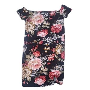 Black Floral Kids Dress